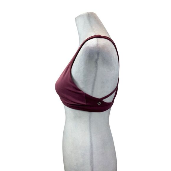 Ladies Lululemon Dusty Rose Strappy Back V Neckline Sports Bra Size 6 - Picture 5 of 7